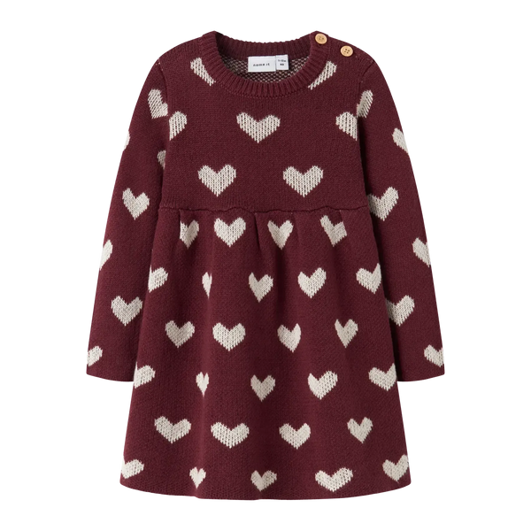 Name it Kjole OANA - Burgundy-kjole-Name it-Ollifant.dk