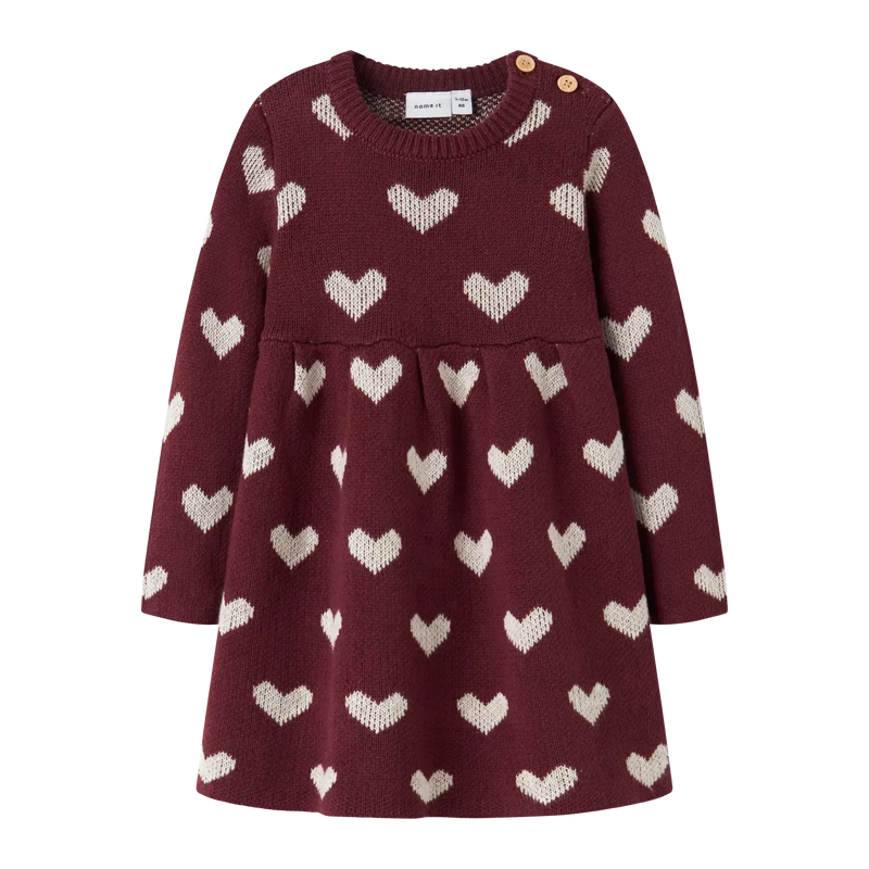 Name it Kjole OANA - Burgundy-kjole-Name it-Ollifant.dk
