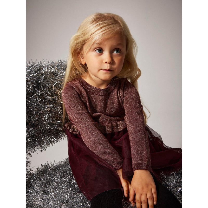 Name it Kjole REFRAJA - Burgundy-kjole-Name it-Ollifant.dk
