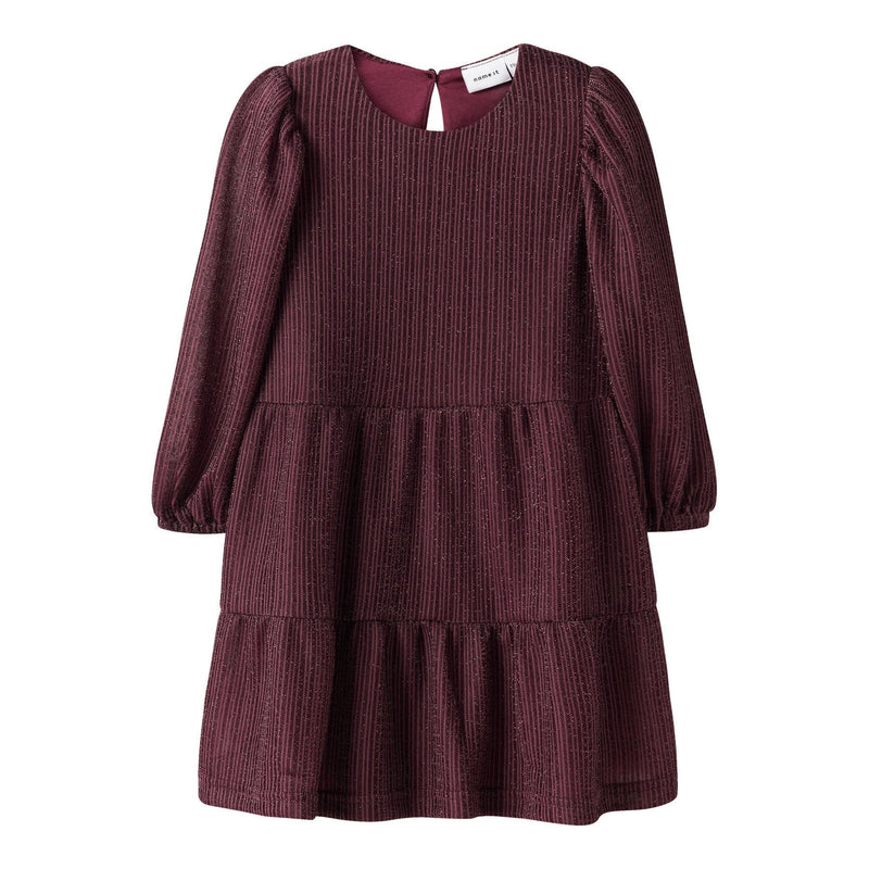 Name it Kjole RISILK - Burgundy-Kjole-Name it-Ollifant.dk