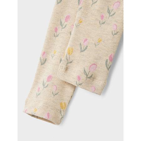 Name it Leggings FLOWERKAB - Peyote Melange-Leggings-Name it-Ollifant.dk