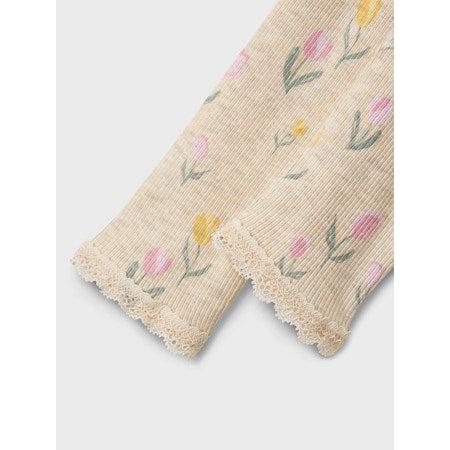 Name it Leggings FLOWERKAB - Peyote Melange-Leggings-Name it-Ollifant.dk