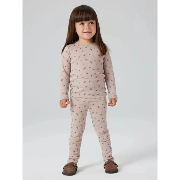 Name it Leggings WANG ULD NOOS - Grey Small Flowers-Leggings-Name it-Ollifant.dk
