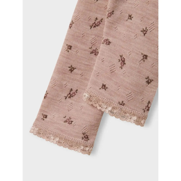 Name it Leggings WANG ULD NOOS - Grey Small Flowers-Leggings-Name it-Ollifant.dk