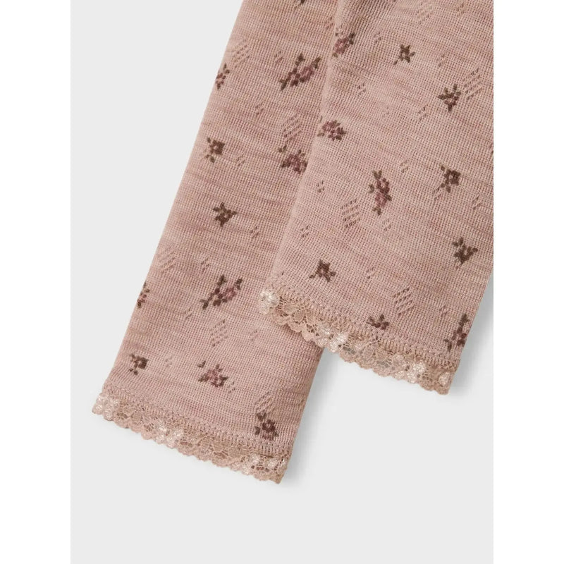 Name it Leggings WANG ULD NOOS - Grey Small Flowers-Leggings-Name it-Ollifant.dk