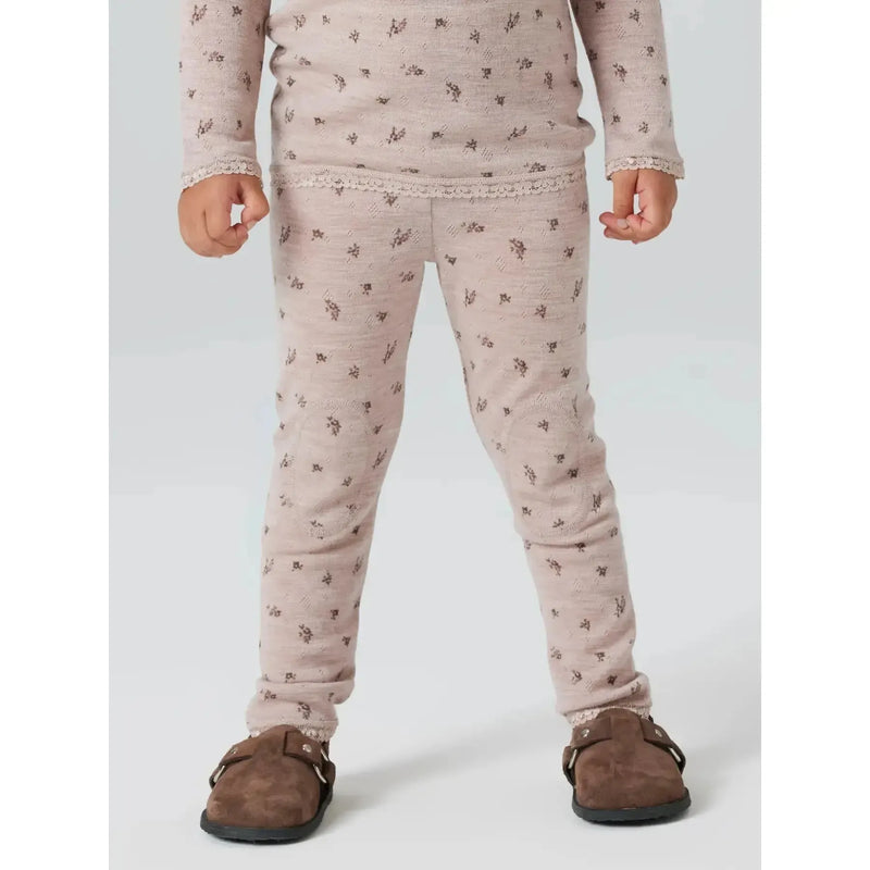 Name it Leggings WANG ULD NOOS - Grey Small Flowers-Leggings-Name it-Ollifant.dk