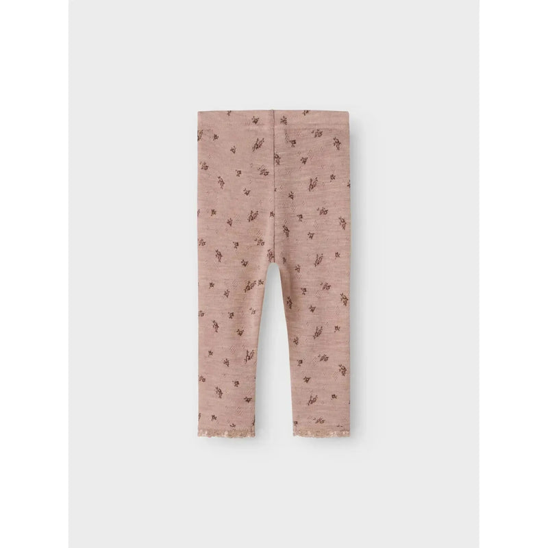 Name it Leggings WANG ULD NOOS - Grey Small Flowers-Leggings-Name it-Ollifant.dk