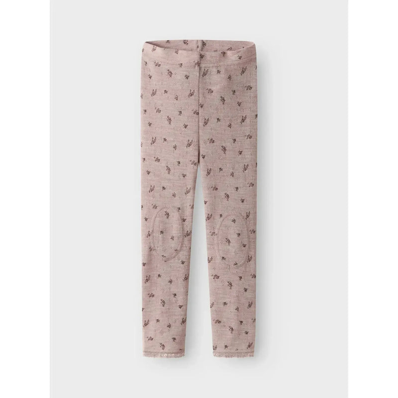 Name it Leggings WANG ULD NOOS - Grey Small Flowers-Leggings-Name it-Ollifant.dk