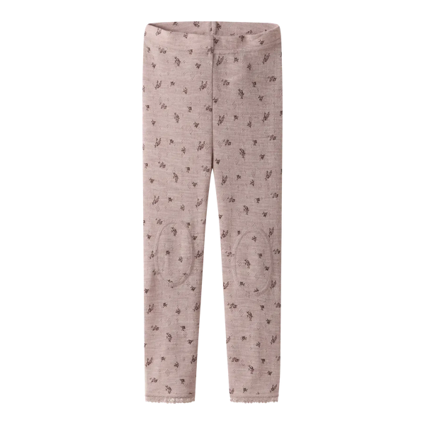 Name it Leggings WANG ULD NOOS - Grey Small Flowers-Leggings-Name it-Ollifant.dk
