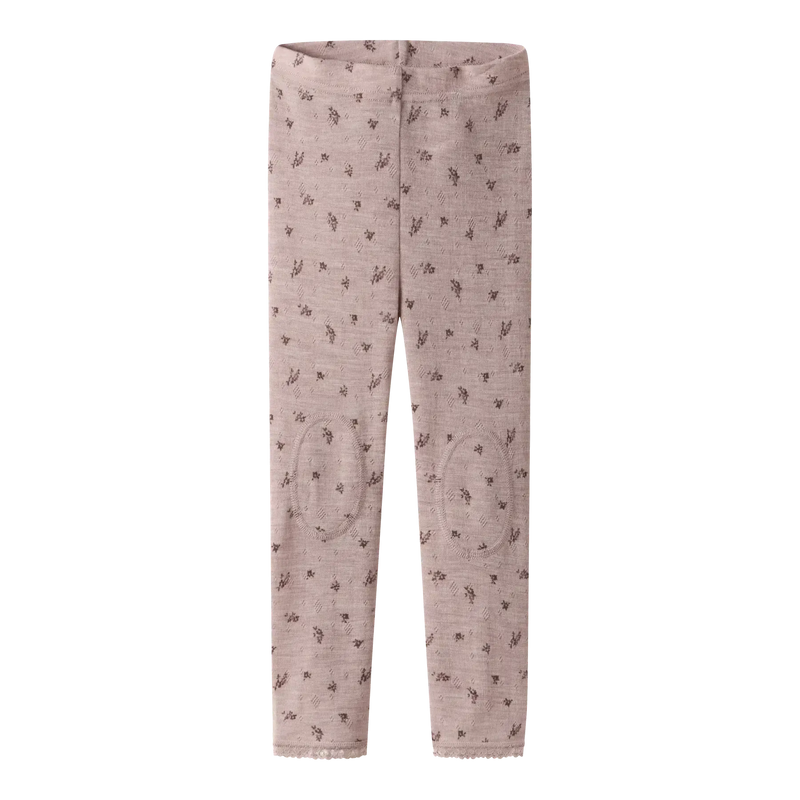 Name it Leggings WANG ULD NOOS - Grey Small Flowers-Leggings-Name it-Ollifant.dk