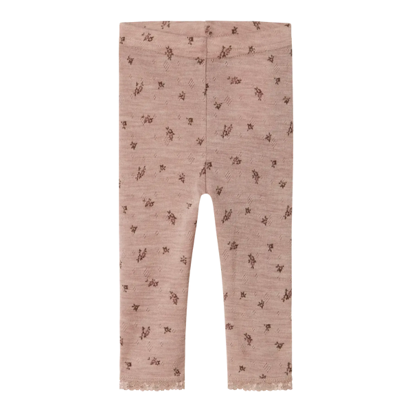 Name it Leggings WANG ULD NOOS - Grey Small Flowers-Leggings-Name it-Ollifant.dk