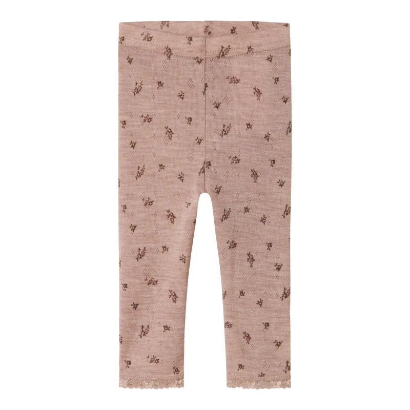 Name it Leggings WANG ULD NOOS - Grey Small Flowers-Leggings-Name it-Ollifant.dk