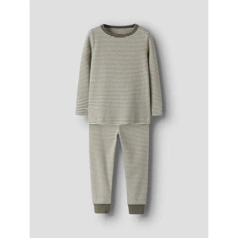 Name it Natsæt STRIPE - Dusty Olive-Nattøj-Name it-Ollifant.dk