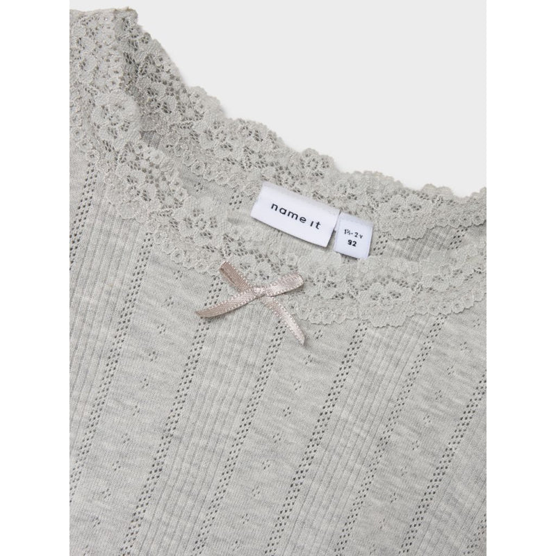 Name it Slim Top FREDA - Grey Melange-Bluser-Name it-Ollifant.dk