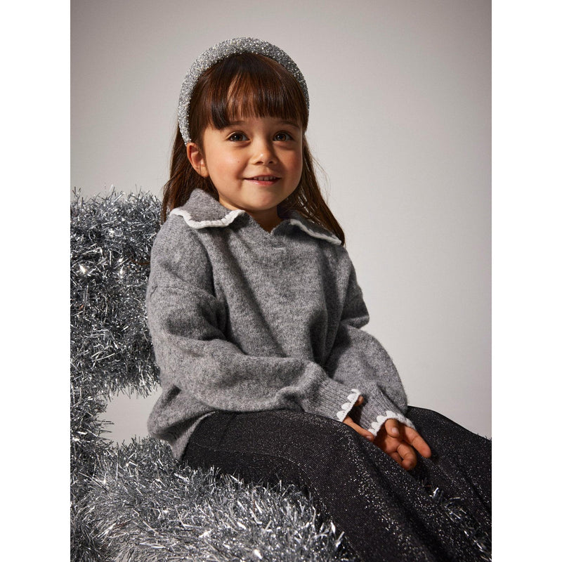 Name it Trøje RIKASA - Grey Melange-Striktrøje-Name it-Ollifant.dk