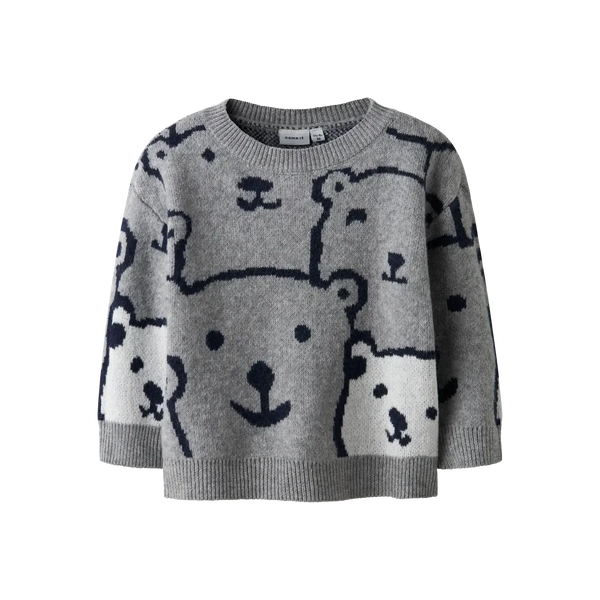 Name it trøje SAVEL - Grey Melange-Trøje-Name it-Ollifant.dk