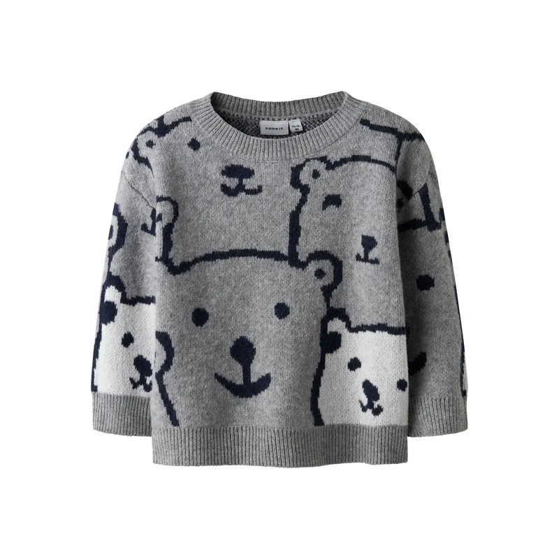 Name it trøje SAVEL - Grey Melange-Trøje-Name it-Ollifant.dk