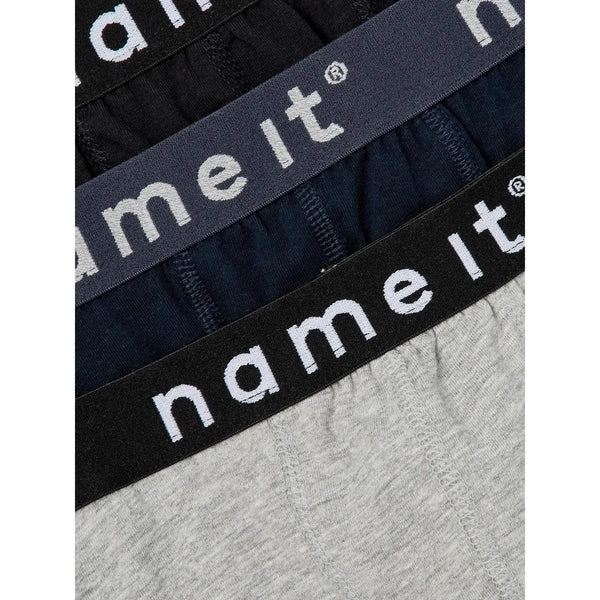 Name it underbukser 3pak NOOS - Black/Grey/Dark Sapphire-undertøj-Name it-Ollifant.dk