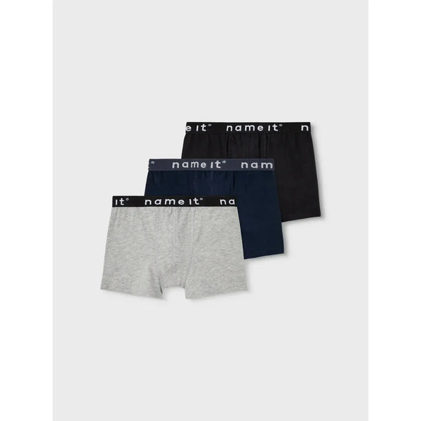 Name it underbukser 3pak NOOS - Black/Grey/Dark Sapphire-undertøj-Name it-Ollifant.dk