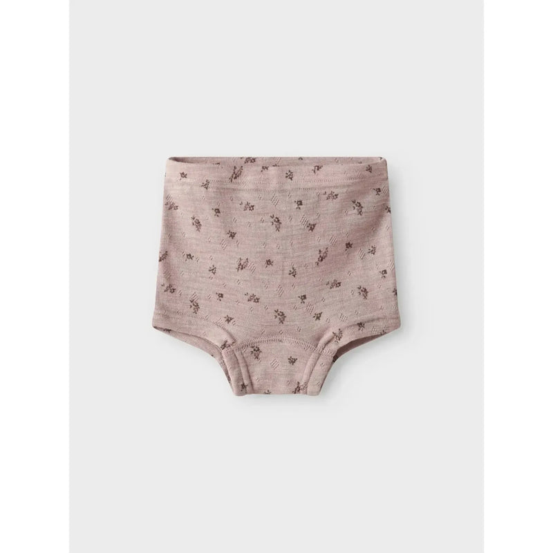 Name it underbukser WANG ULD NOOS - Grey Small Flowers-undertøj-Name it-Ollifant.dk