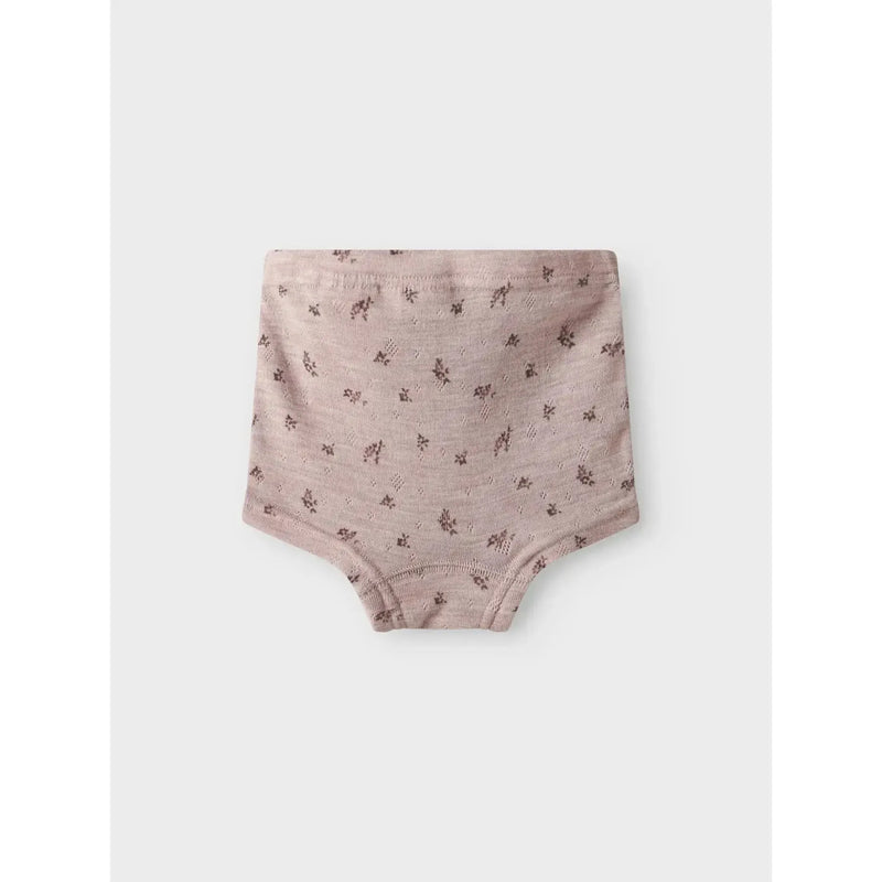 Name it underbukser WANG ULD NOOS - Grey Small Flowers-undertøj-Name it-Ollifant.dk