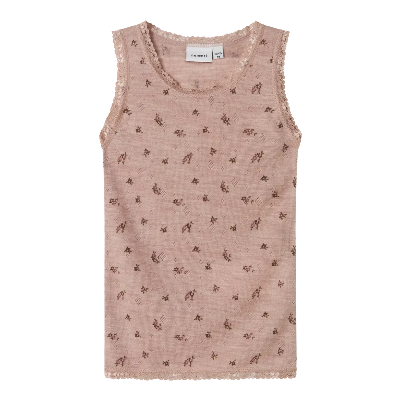 Name it Undertrøje WANG ULD NOOS - Grey Small Flowers-undertøj-Name it-Ollifant.dk