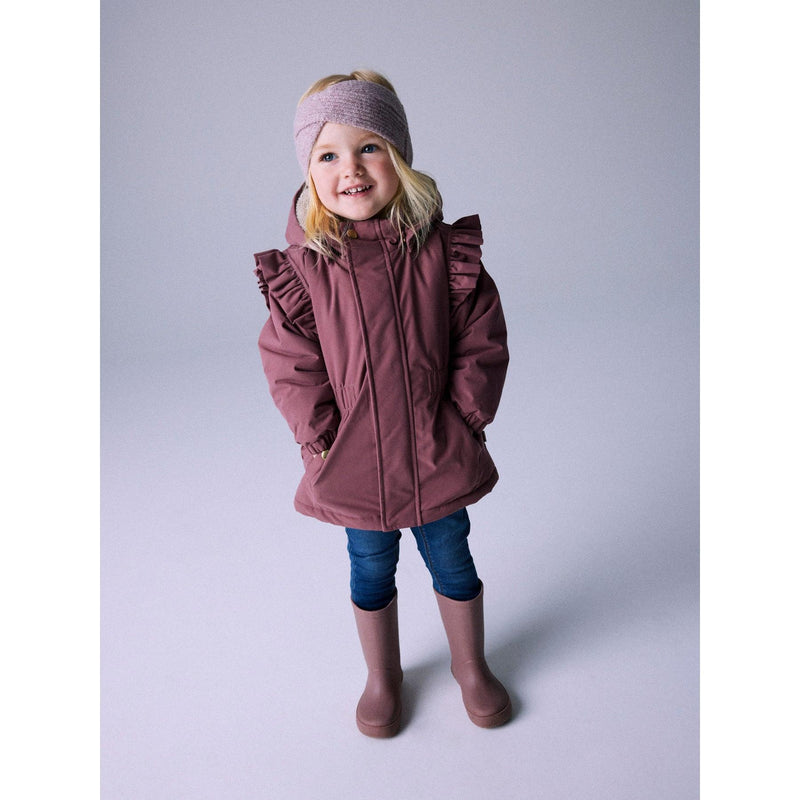 Name it vinterjakke SNOW05 FRILL - Rose Brown-Jakke-Name it-Ollifant.dk