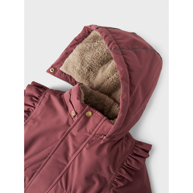 Name it vinterjakke SNOW05 FRILL - Rose Brown-Jakke-Name it-Ollifant.dk