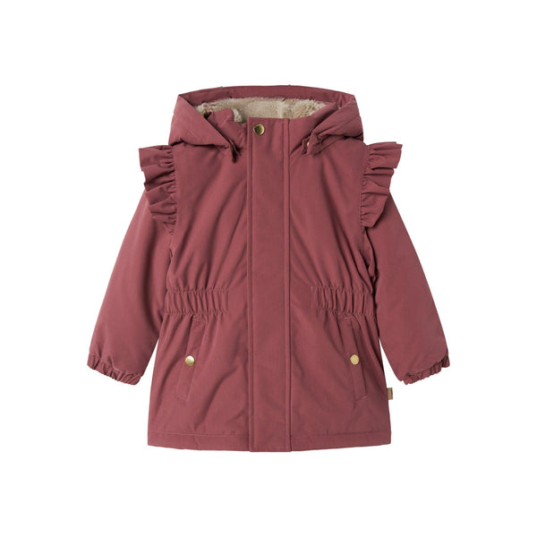 Name it vinterjakke SNOW05 FRILL - Rose Brown-Jakke-Name it-Ollifant.dk