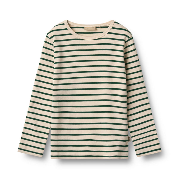 Wheat - Bluse STIG - Green stripe-Bluser-Wheat-Ollifant.dk
