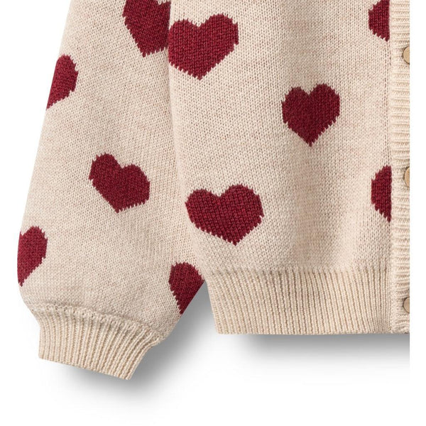Wheat Cardigan JACQAURD Merino - Hearts-Cardigan-Wheat-Ollifant.dk