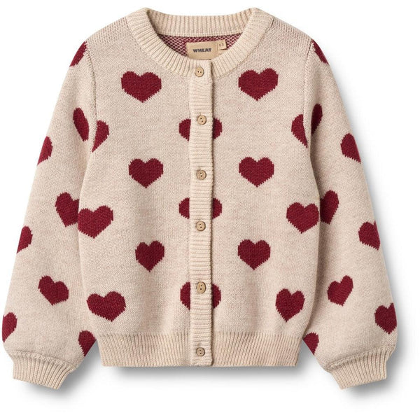 Wheat Cardigan JACQAURD Merino - Hearts-Cardigan-Wheat-Ollifant.dk