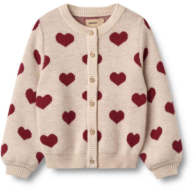 Wheat Cardigan JACQAURD Merino - Hearts-Cardigan-Wheat-Ollifant.dk