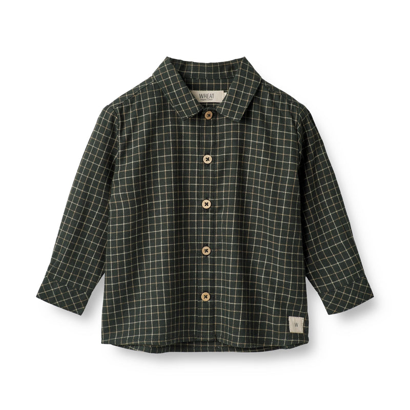 Wheat - Oscar Shirt - Black Coal Check-Skjorte-Wheat-Ollifant.dk